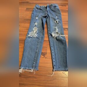 Old Navy Distressed Straight Leg Jeans - Blue